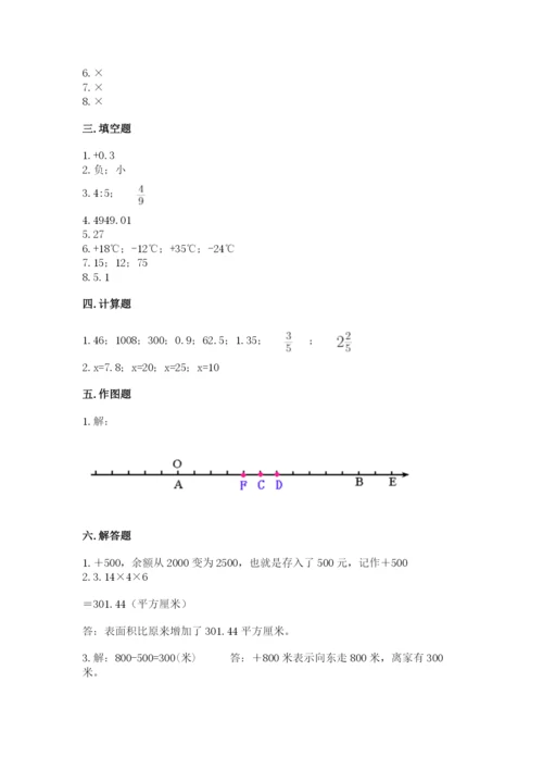 冀教版六年级下册数学 期末检测卷精品（考试直接用）.docx