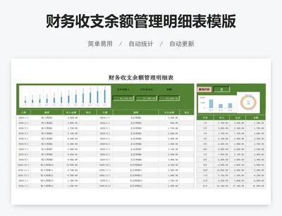 财务收支余额管理明细表模版