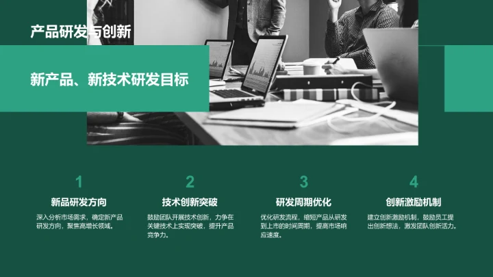 绿色商务风年中工作总结与计划PPT模板