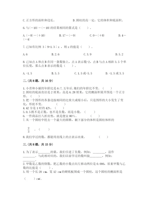 人教版六年级数学小升初试卷【真题汇编】.docx