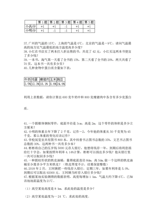 六年级小升初数学解决问题50道带答案（考试直接用）.docx
