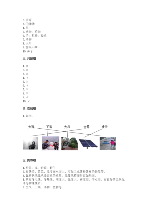 教科版二年级上册科学期末测试卷含答案（培优a卷）.docx