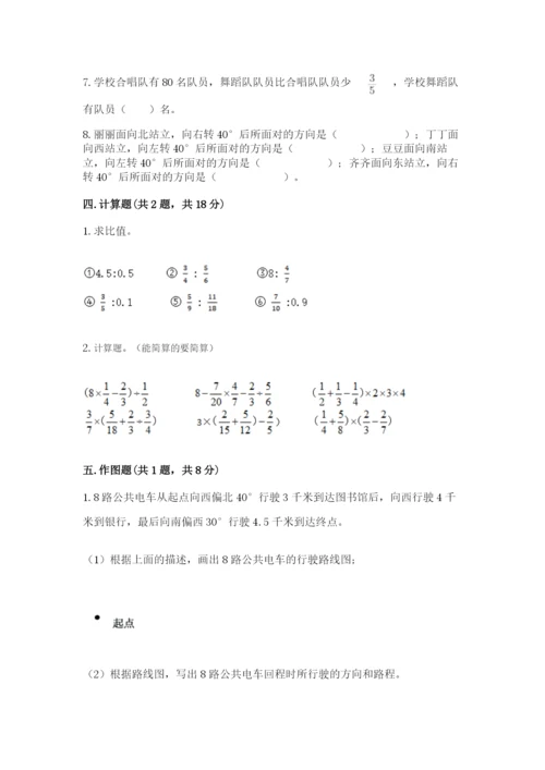 人教版六年级上册数学期末测试卷（含答案）word版.docx