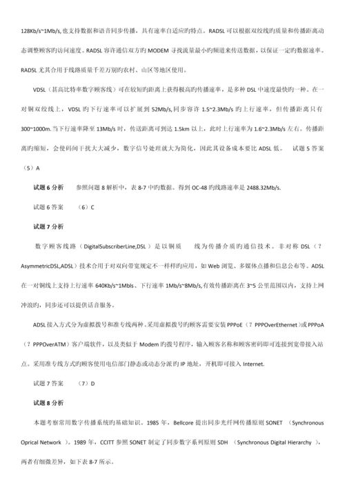 2023年软考网络工程师广域网和接入网练习题及答案.docx