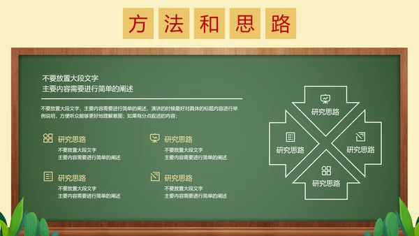 深绿色简约黑板风教育教学通用PPT演示模板