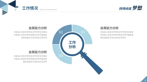大气稳重蓝色简约博士入学复试汇报个人介绍答辩ppt模板博士复试