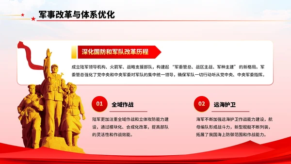 红色党政风八一建军节主题学习PPT模板