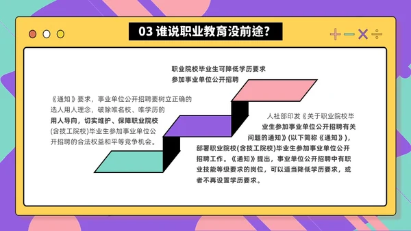 紫色孟菲斯风人生不是单行道中职主题班会PPT课件
