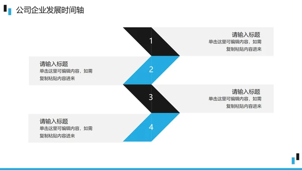 蓝黑商务公司企业发展时间轴PPT模板