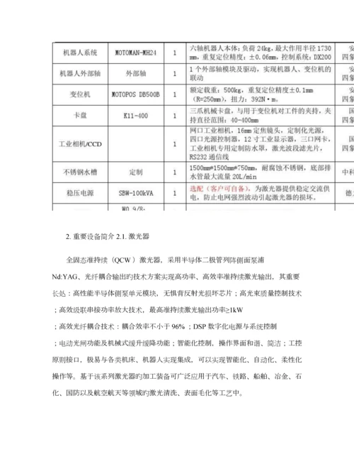 激光清洗加工系统重点技术专题方案讲解.docx