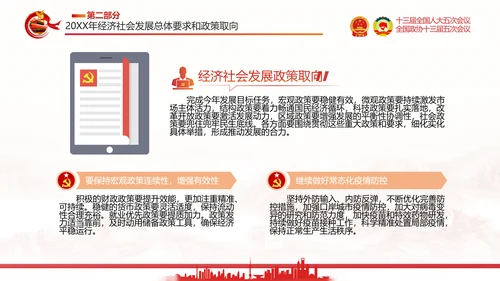 两会政府工作报告通用PPT党课模板