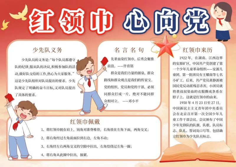 红领巾心向党手抄报word模板