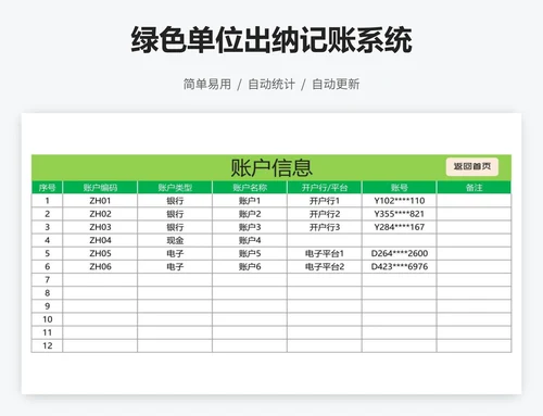 绿色单位出纳记账系统