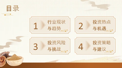 黄色中国风医疗健康产业投资论坛PPT