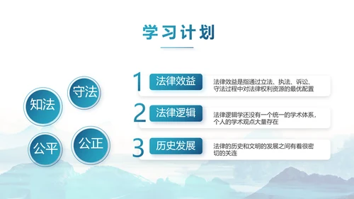 蓝色水墨中国风法律法治讲座动态PPT模板