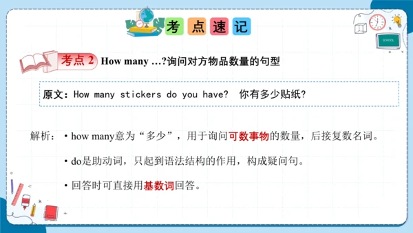 Unit 3 How many 复习课件（知识梳理+典例精练）(共27张PPT)