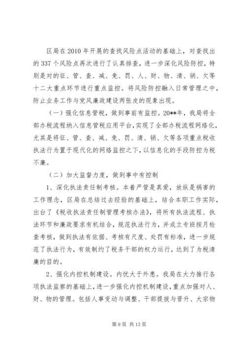 税务党风廉政建设自查报告.docx