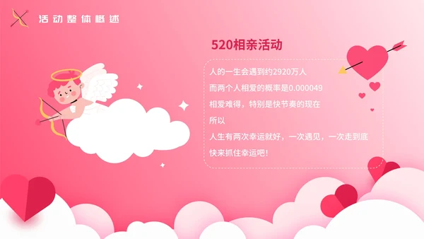 粉色渐变520社区相亲活动策划PPT模板