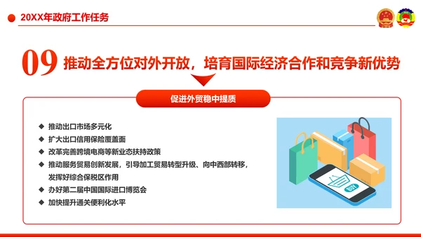 党政大气解读全国两会政府工作报告PPT模板