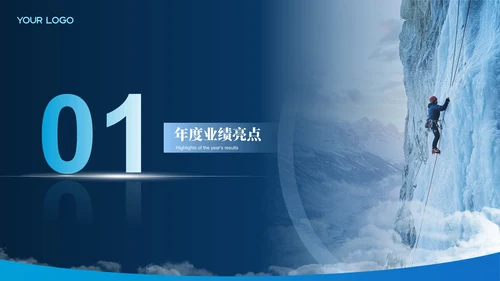 蓝色大气年终工作汇报总结ppt模板