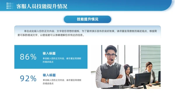 蓝色渐变微粒体企业客服年终总结
