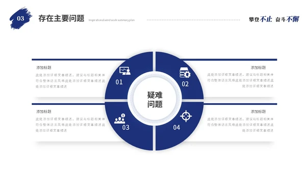蓝色励志攀登笔刷风年度工作总结工作汇报述职报告ppt模板