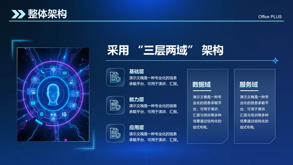 蓝色科技风IT互联网总结汇报PPT模板