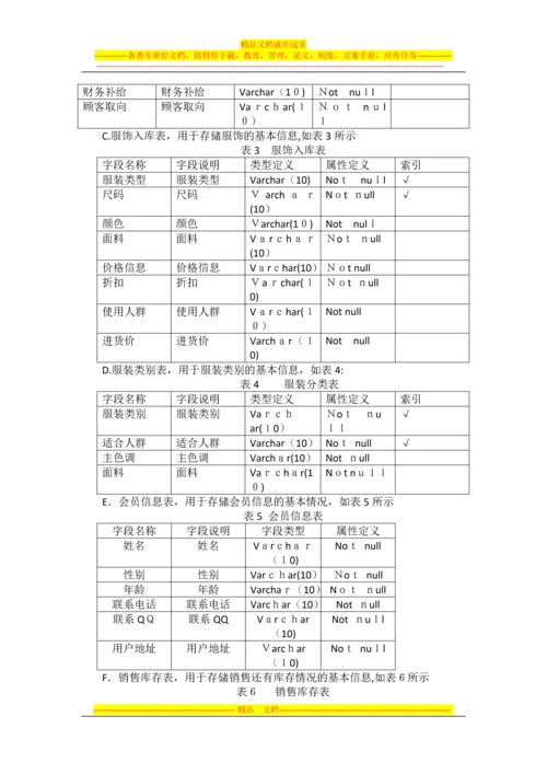 服装专卖店管理系统设计文档(1).docx