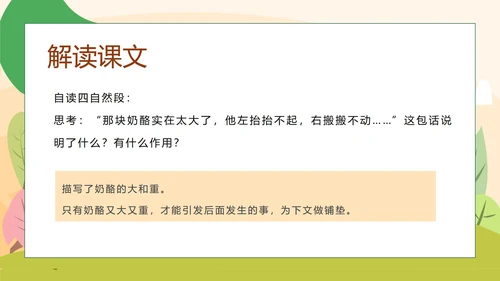 卡通风语文三年级《一块奶酪》课件PPT模板