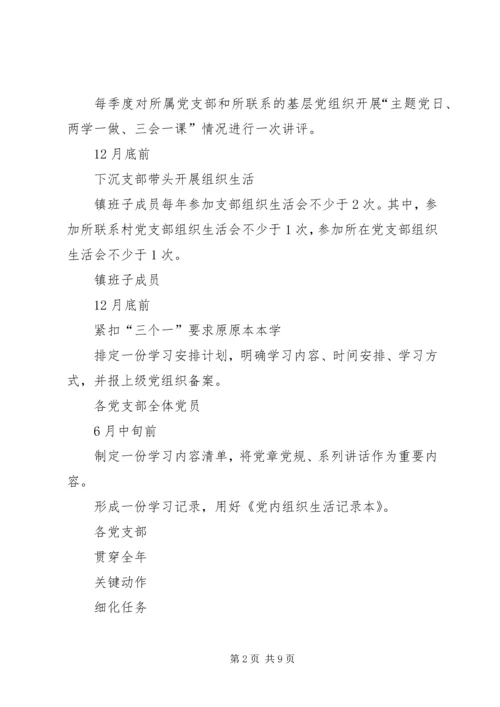 全镇“两学一做”学习教育工作任务清单.docx