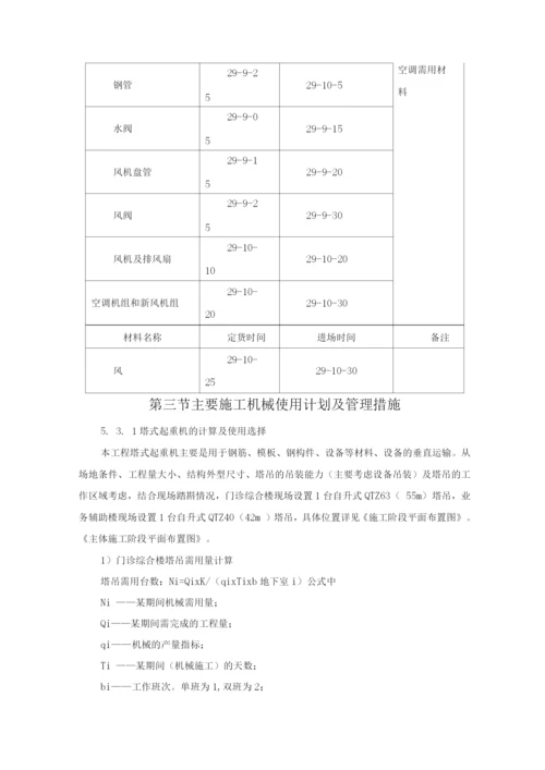 劳动力计划主要设备材料需用计划及管理措施.docx