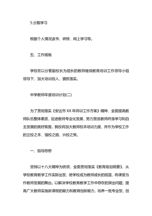 中学教师暑期培训计划.docx
