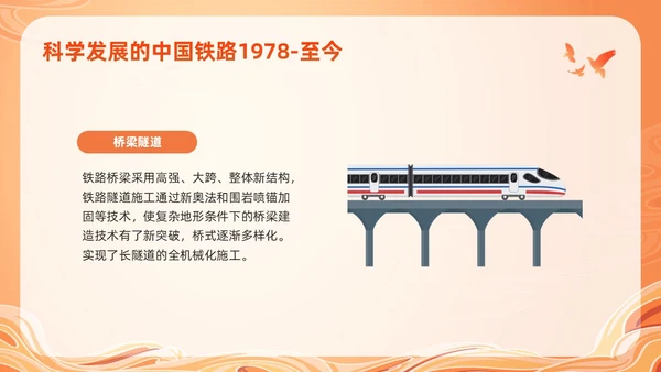 橙色国潮科学发展的中国铁路PPT模板宣传PPT动态PPT