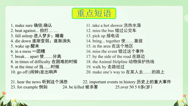 Unit 5 期末复习短语归纳课件（人教八下Unit5 What were you doing wh