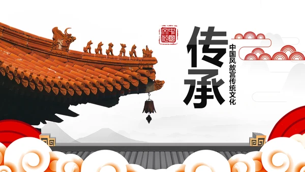 中国风古色古香故宫文化故宫印象PPT模板