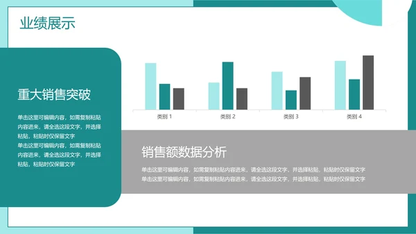 绿色简约几何商务工作总结PPT模板