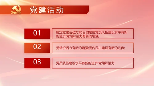 红色基层党建党支部年终工作总结PPT
