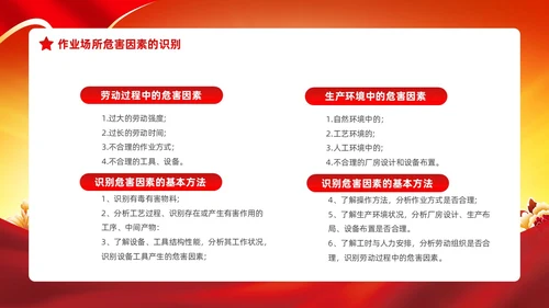 红色党政风建筑剪影职业病防治周宣传动态PPT职业病防治法宣传周