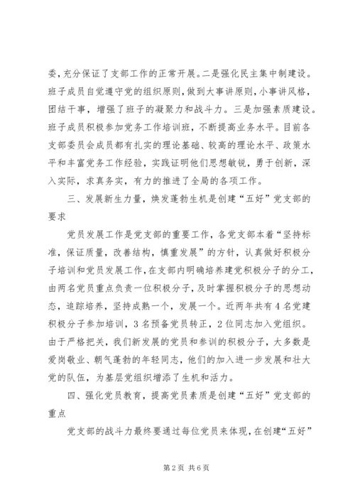 五好党支部事迹材料.docx