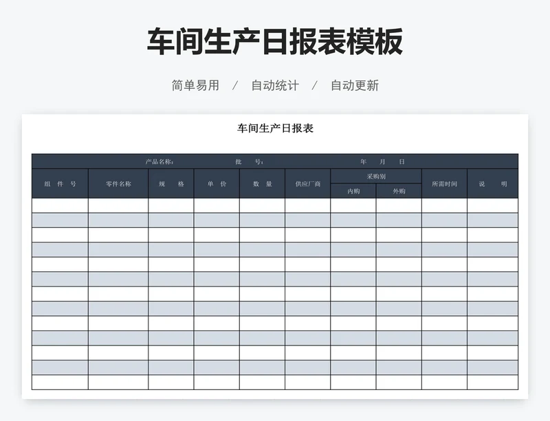 车间生产日报表模板