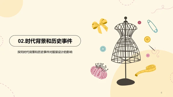 黄色插画服装设计专业毕业答辩PPT模板
