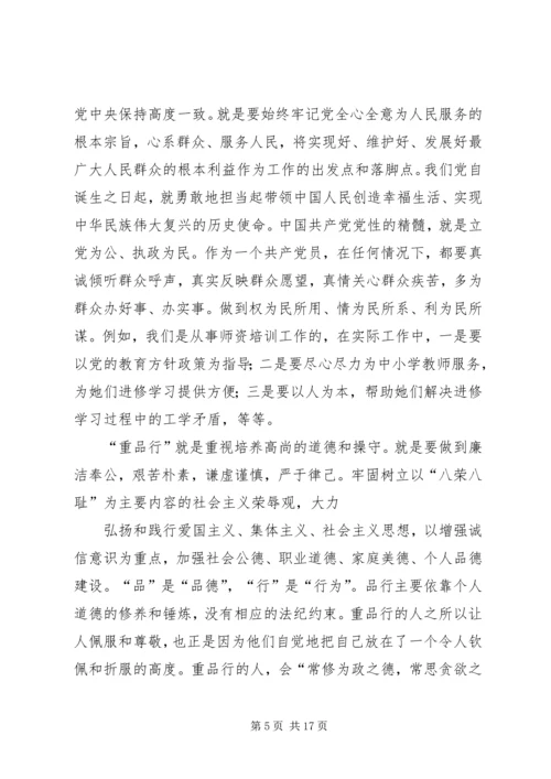 学习“讲党性、重品行、作表率,树形象”活动体会.docx