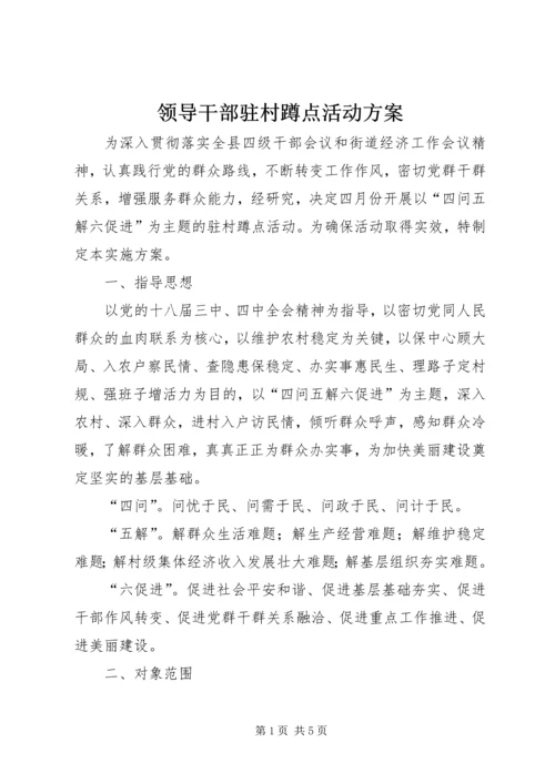 领导干部驻村蹲点活动方案.docx