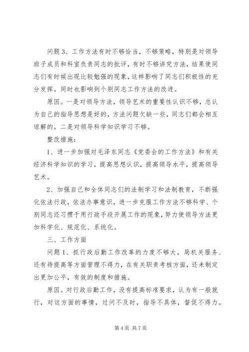 安全生产监督管理局局长党性分析材料 (3).docx