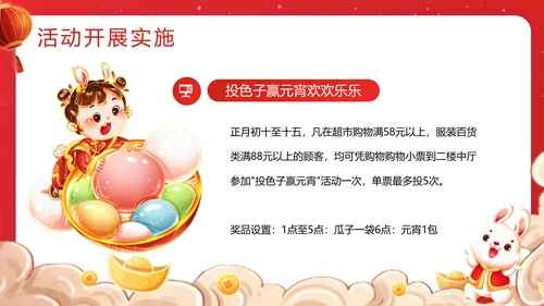 商场兔年欢度闹元宵节暖场活动方案通用PPT模板