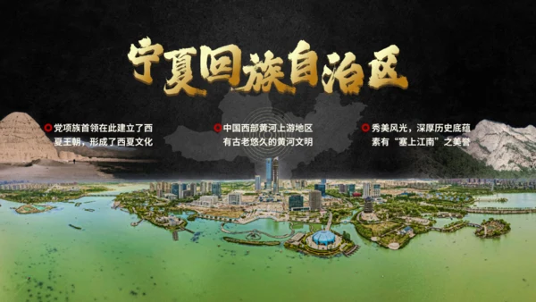 塞上江南古丝绸之路魅力宁夏家乡通用PPT模板