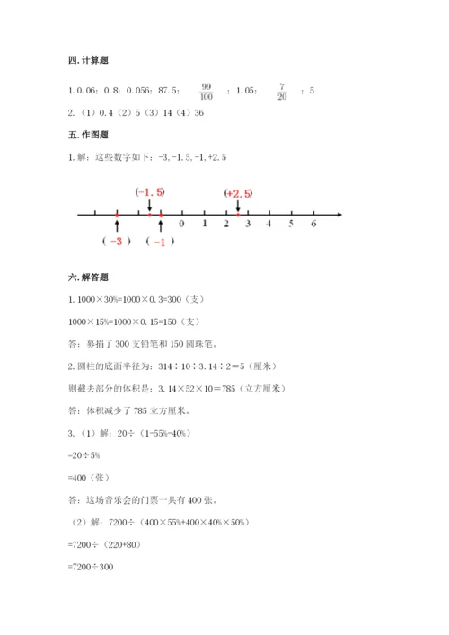 沪教版小学六年级下册数学期末综合素养测试卷（研优卷）.docx