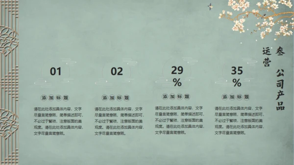 雅致花鸟韩国复古风通用PPT模板