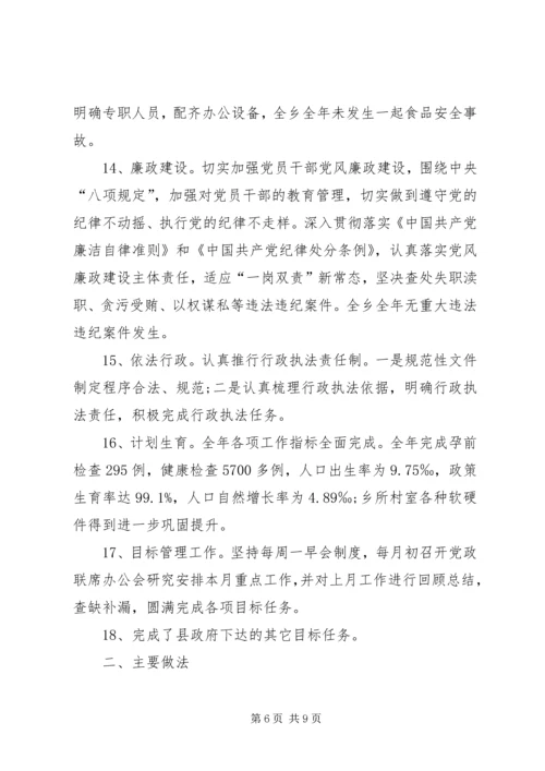 乡镇综合目标运行情况自查报告.docx