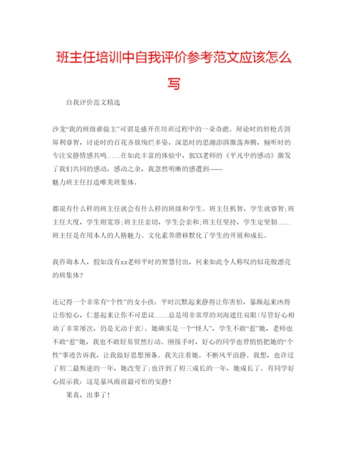 精编班主任培训中自我评价参考范文应该怎么写.docx